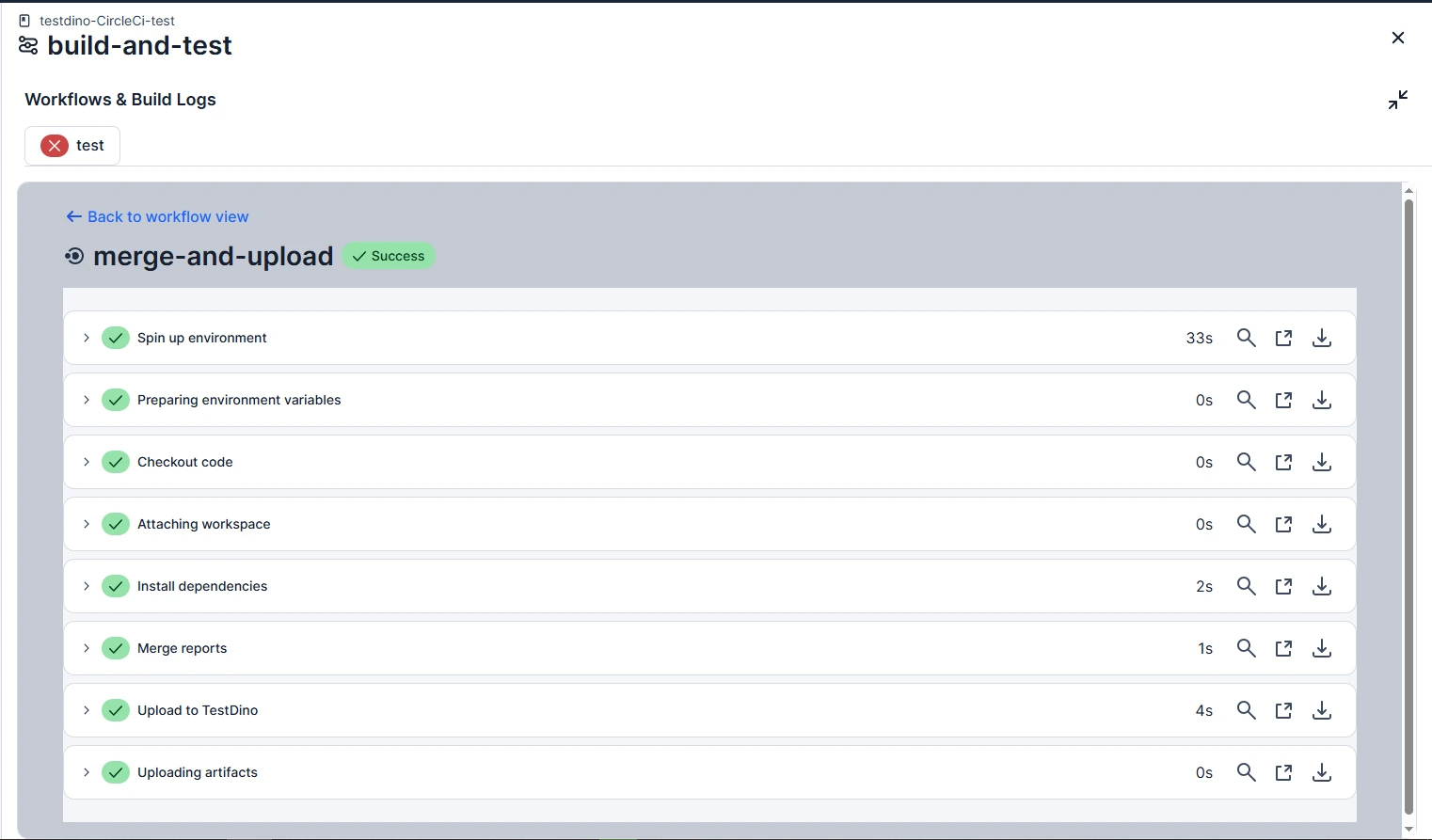 GitLab CI/CD pipeline execution view showing 4 Playwright shard jobs and merge-report stage
