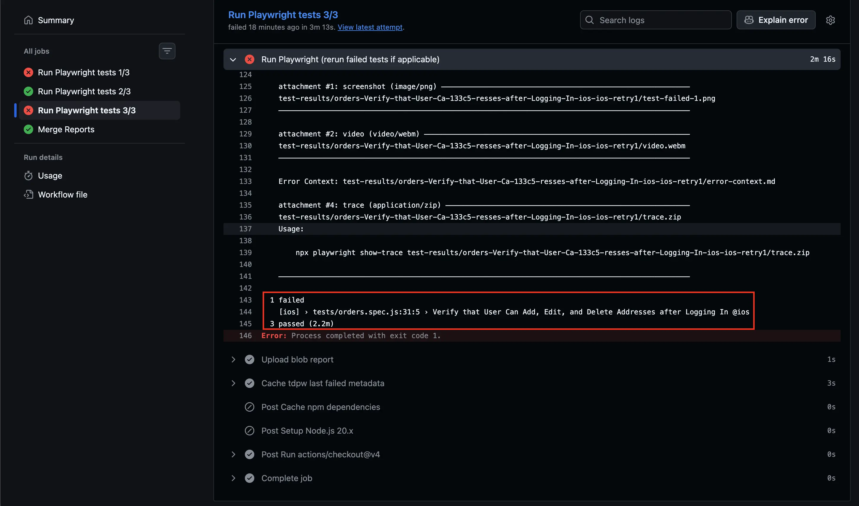 Step 3: Identify failed tests