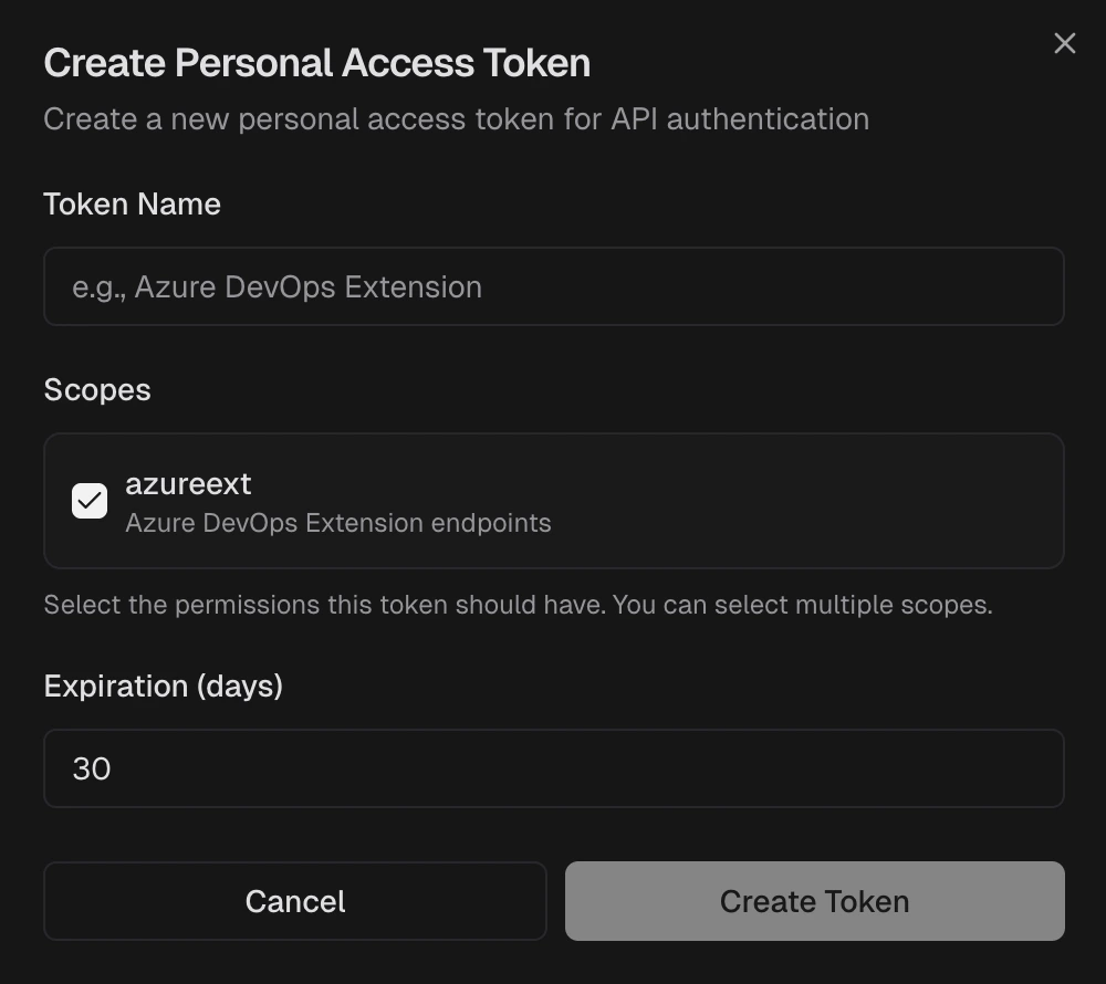 Create personal access token