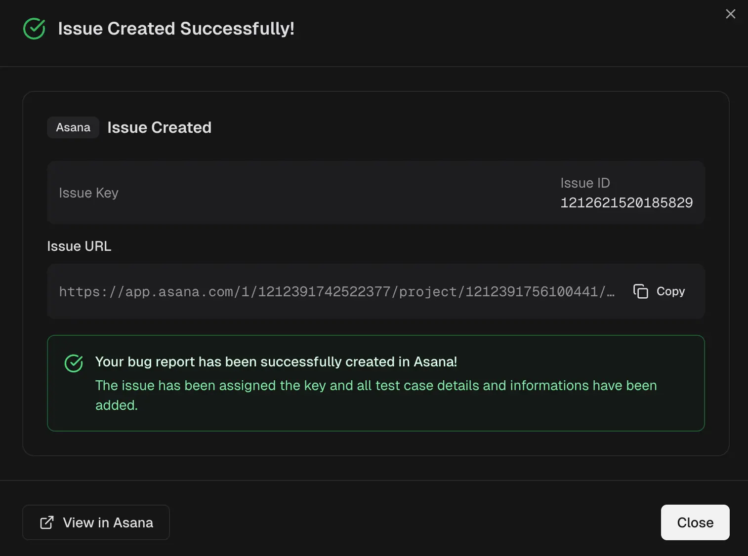 After you create the issue