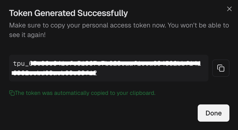 Generate new token form