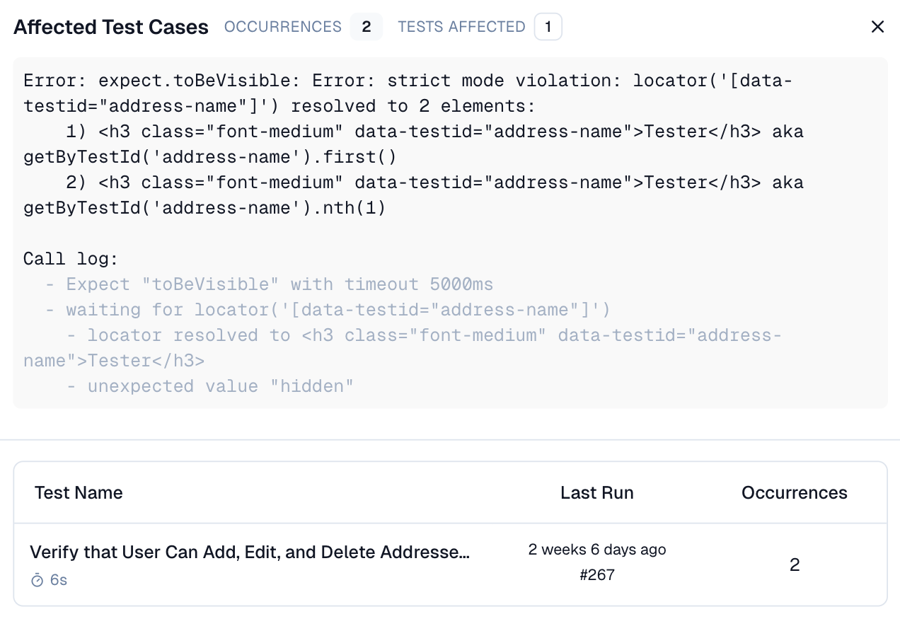 Analytics-Error-Side panel