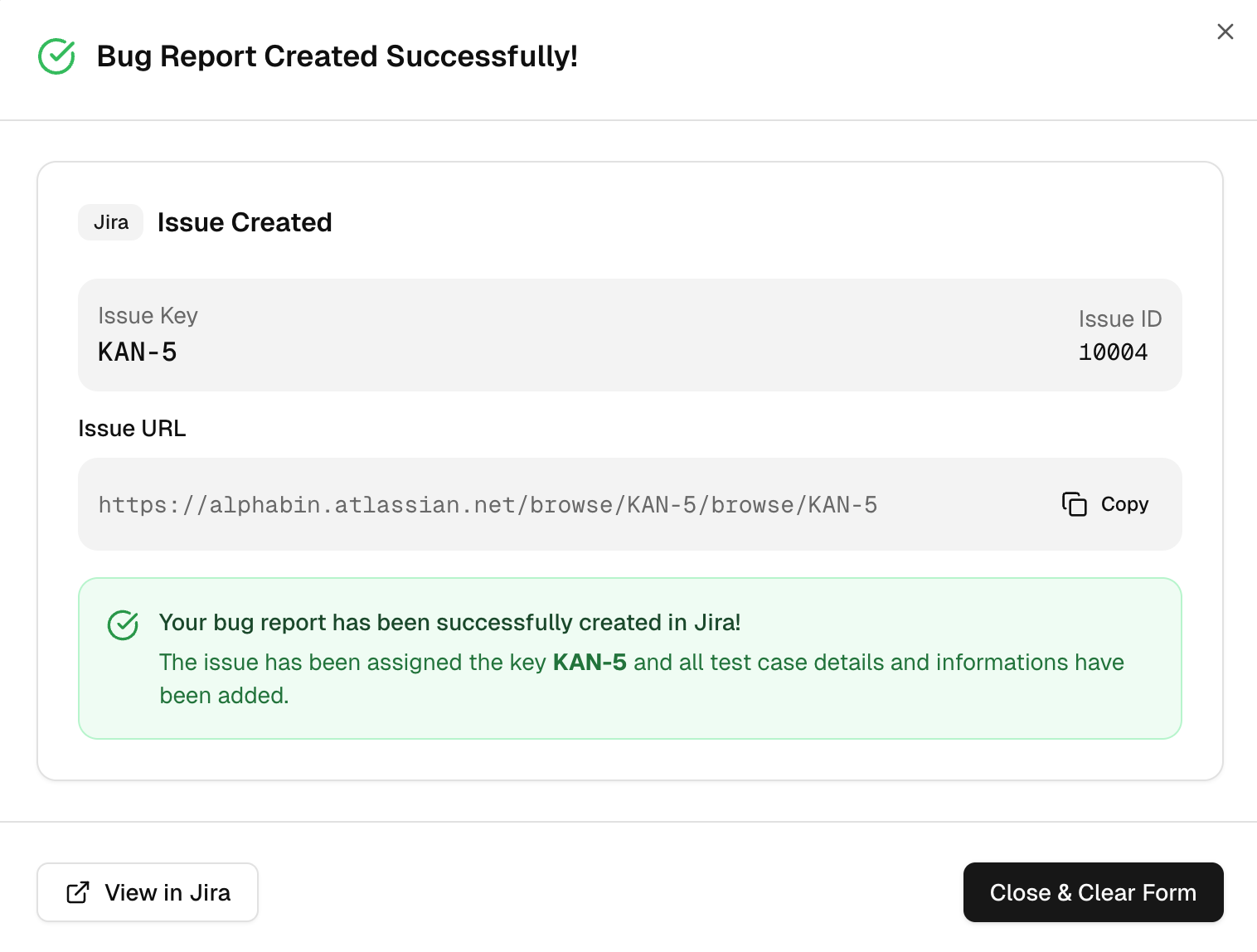 created jira issue