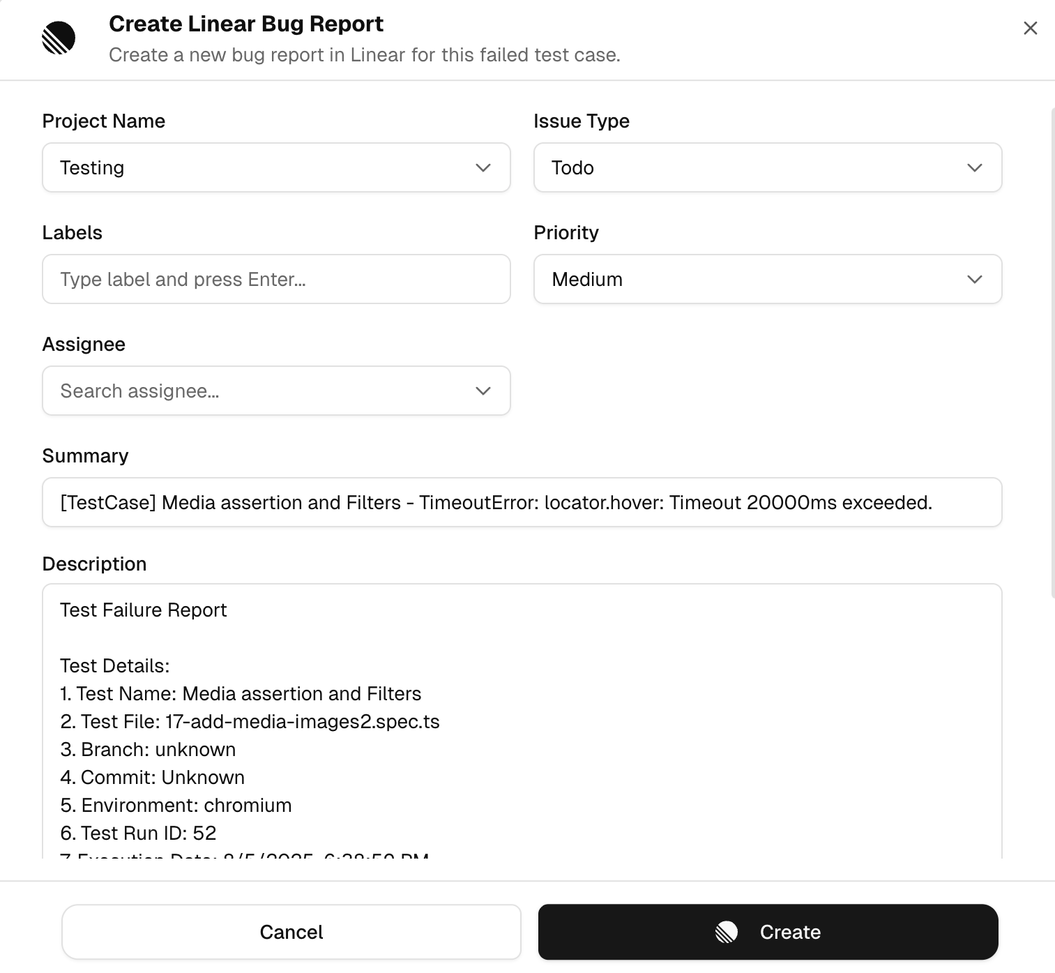 bug report